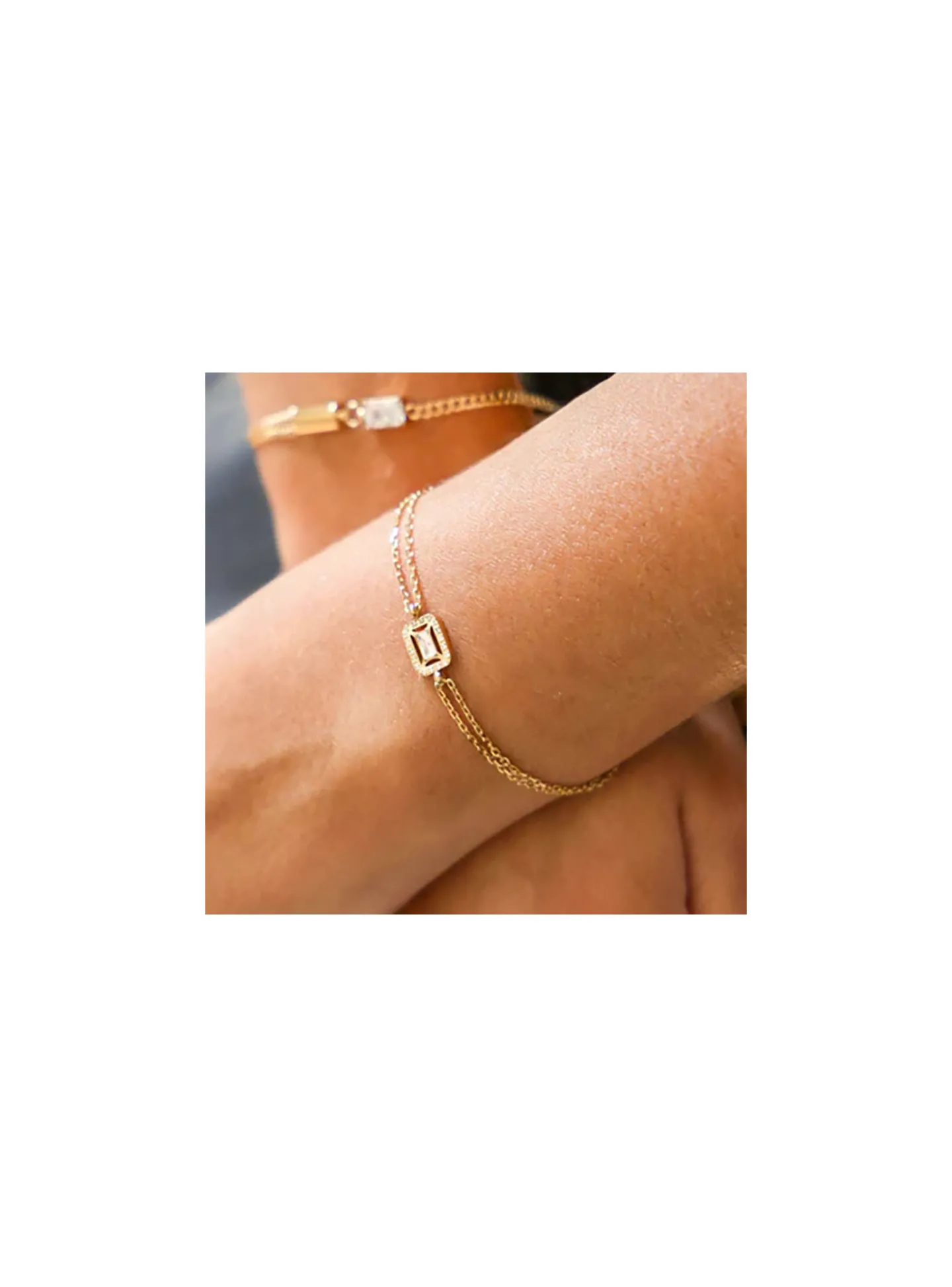 Bracelet Zag Bijoux Cerea acier doré zirconium