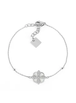 Bracelet Zag Bijoux Chambord acier_x005f_x000D_fleur nacre zirconium