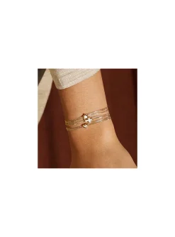 Bracelet Zag Bijoux Cintra acier doré coeur nacre