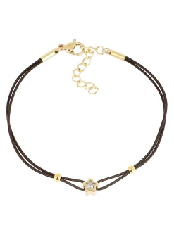 Bracelet Zag Bijoux Cordon acier doré étoile oxyde