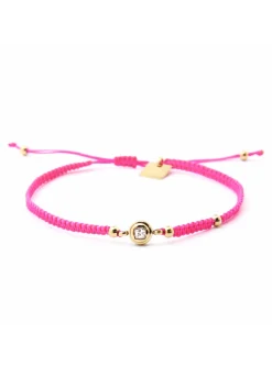 Bracelet Zag Bijoux cordon tressage main fuchsia_x005f_x000D_réglable