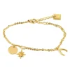 Bracelet Zag Bijoux deux rangs pampilles acier