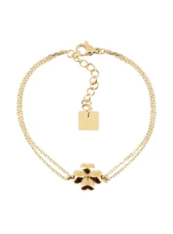Bracelet Zag Bijoux Dorus trèfle acier doré