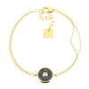 Bracelet Zag Bijoux double chaîne lapis lazuli
