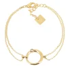 Bracelet Zag Bijoux double chaîne cercle avec oxyde