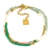 Bracelet Zag Bijoux double rang vert
