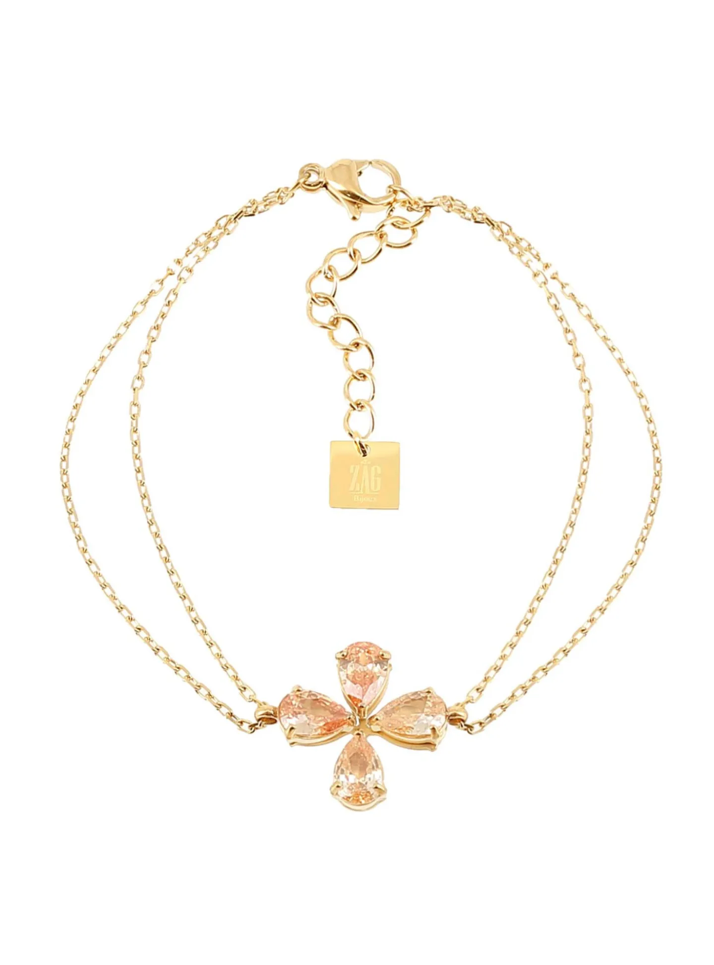 Bracelet Zag Bijoux Estial acier doré nude