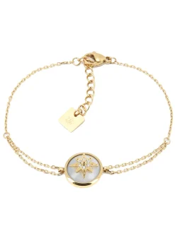Bracelet Zag Bijoux Evelyne acier doré nacre