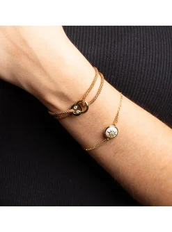Bracelet Zag Bijoux Evelyne acier doré nacre