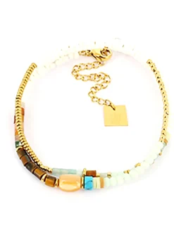 Bracelet Zag Bijoux Filipa acier doré amazonite