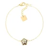 Bracelet Zag Bijoux Fleur acier doré nacre grise