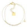 Bracelet Zag Bijoux Giju acier doré oxydes blancs