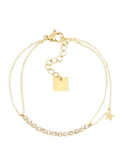 Bracelet Zag Bijoux Giju acier doré oxydes blancs