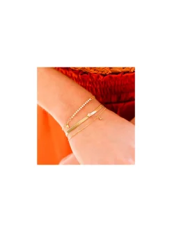 Bracelet Zag Bijoux Giju acier doré oxydes blancs