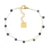 Bracelet Zag Bijoux Hinaku acier doré lapis lazuli