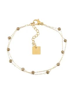 Bracelet Zag Bijoux Hinaku acier doré pyrite