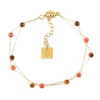 Bracelet Zag Bijoux Hinaku acier doré oeil de tigre_x005f_x000D_zirconium