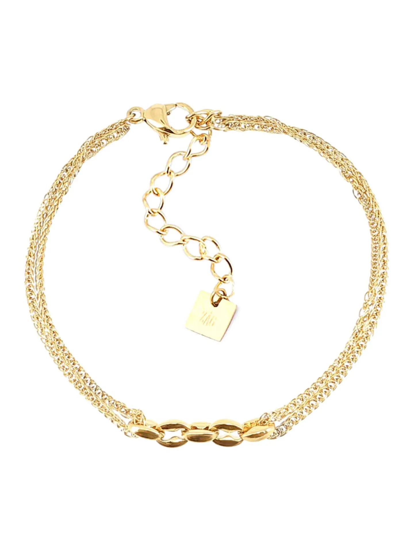 Bracelet Zag Bijoux Ira acier doré