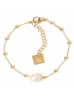 Bracelet Zag Bijoux Izia acier doré perle de culture