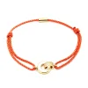 Bracelet Zag Bijoux Katia cordon orange deux anneaux_x005f_x000D_nacre et oxyde de zirconium
