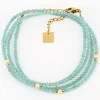 Bracelet Zag Bijoux La Natura acier doré amazonite