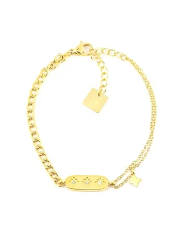 Bracelet Zag Bijoux Lassie acier doré oxydes
