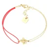 Bracelet Zag Bijoux Lyric acier doré cordon rouge