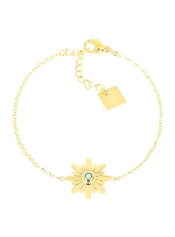 Bracelet Zag Bijoux Maguerita medaillon fleur_x005f_x000D_coeur turquoise