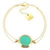 Bracelet Zag Bijoux Mathéa acier doré turquoise