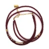 Bracelet Zag Bijoux multi-rang acier doré grenat