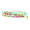 Bracelet Zag Bijoux multi-rang fuchsia et vert d'eau