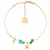 Bracelet Zag Bijoux Multi acier doré oxydes verts