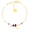 Bracelet Zag Bijoux Multi acier doré_x005f_x000D_grenat/améthyste