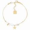 Bracelet Zag Bijoux Multi acier doré_x005f_x000D_perle de culture/quartz fumé