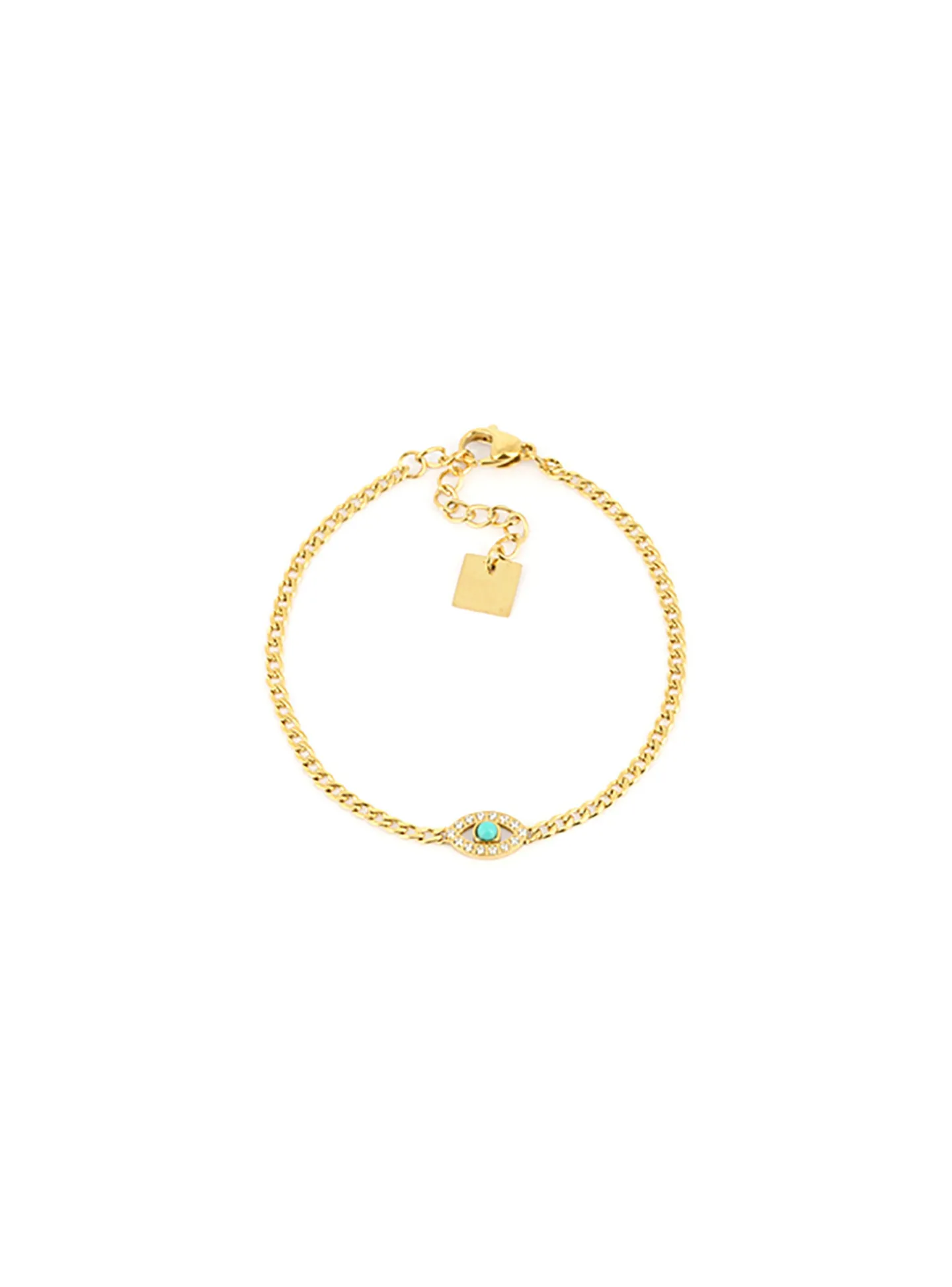 Bracelet Zag Bijoux Olga oeil turquoise_x005f_x000D_acier doré