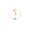Bracelet Zag Bijoux Pablo acier doré turquoise