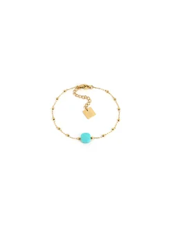 Bracelet Zag Bijoux Pablo acier doré turquoise