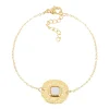 Bracelet Zag Bijoux Pinto acier doré nacre blanche