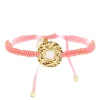 Bracelet Zag Bijoux Pinto cordon corail_x005f_x000D_médaillon nacré