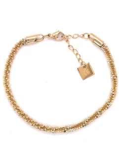 Bracelet Zag Bijoux Rice acier doré