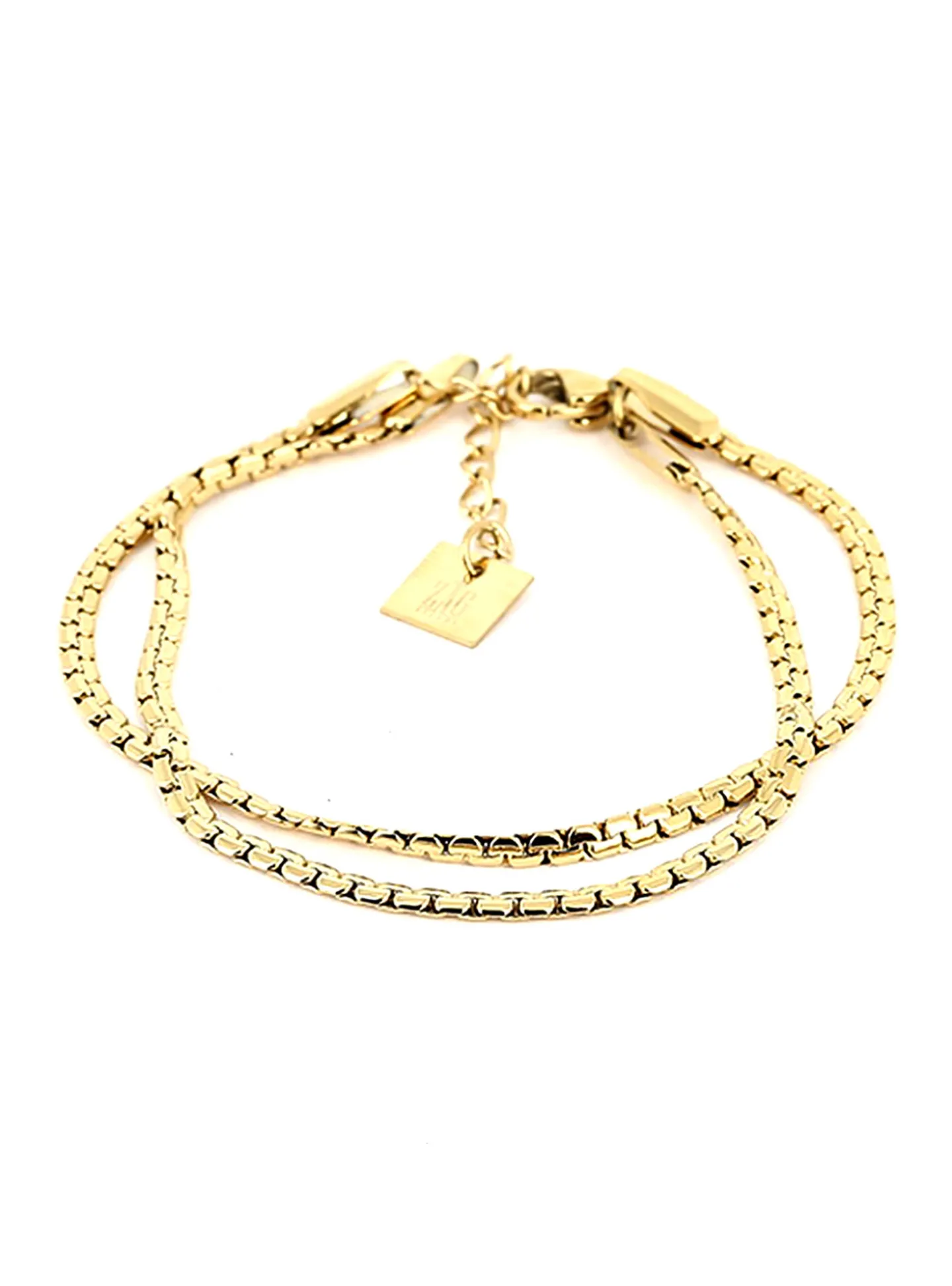 Bracelet Zag Bijoux Serpenti acier doré double rang