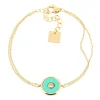 Bracelet Zag Bijoux Simple acier doré et turquoise
