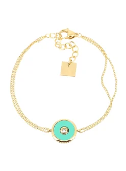Bracelet Zag Bijoux Simple acier doré et turquoise