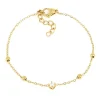 Bracelet Zag bijoux solitaire oxyde acier doré
