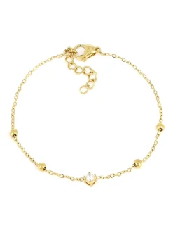 Bracelet Zag bijoux solitaire oxyde acier doré