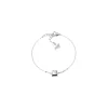 Bracelet Zag Bijoux Tania acier carré nacre blanche