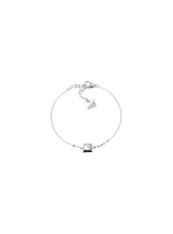 Bracelet Zag Bijoux Tania acier carré nacre blanche