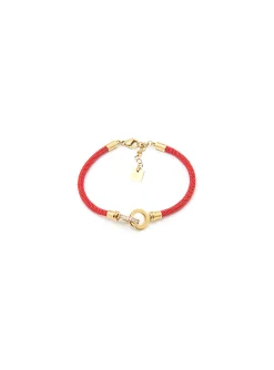 Bracelet Zag Bijoux Tassy rouge acier doré