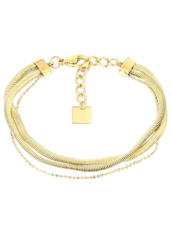 Bracelet Zag Bijoux Tressé acier doré