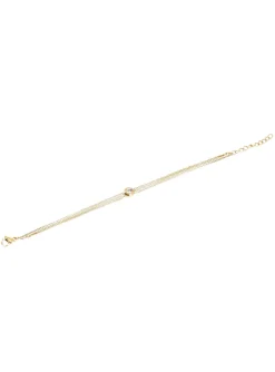 Bracelet Zag Bijoux triple chaîne acier doré oxyde